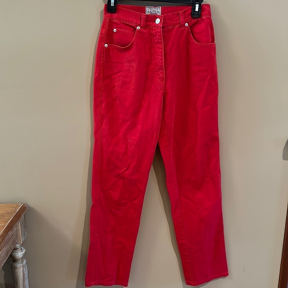 Vintage nautica red high waisted jeans